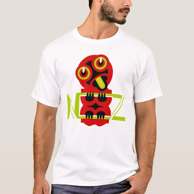 T-shirt Hei Tiki Maori Design NZ Nouvelle-Zélande (Devant)