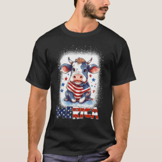 T-shirt Heifer Patriotic Cow 4th of July Fireworks Moorica