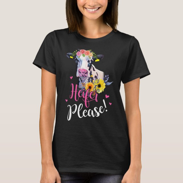 T-shirt Heifer, S'Il Vous Plaît Fermier Cadeau Vache Amate (Devant)