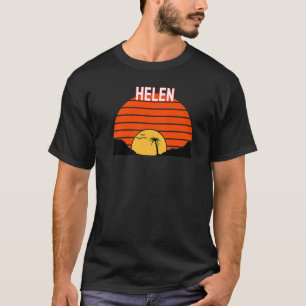 T-shirt Helen Palm Tree Sunset Retro Vintage Dunes de sabl