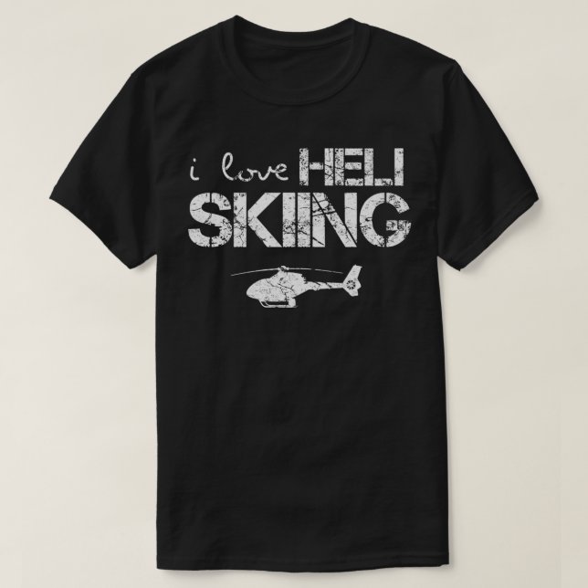 T-shirt Heli Ski Hélicoptère Skier 18 (Design devant)