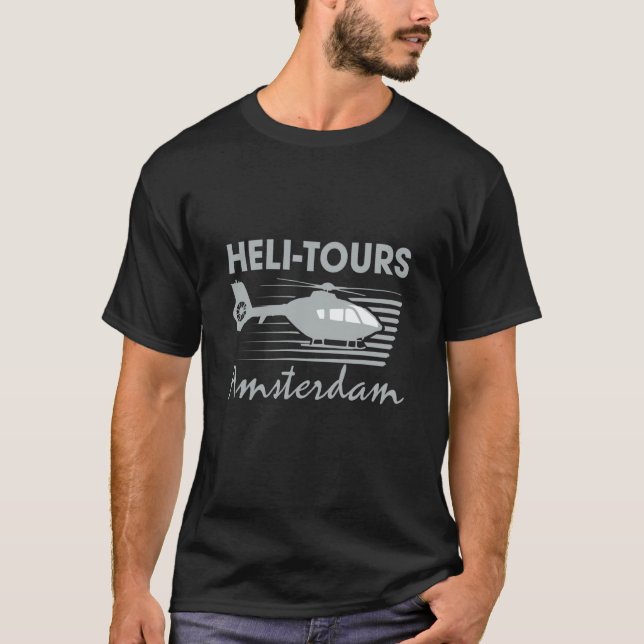 T-shirt Heli Tours Amsterdam Fake Helicopter Tourists (Devant)