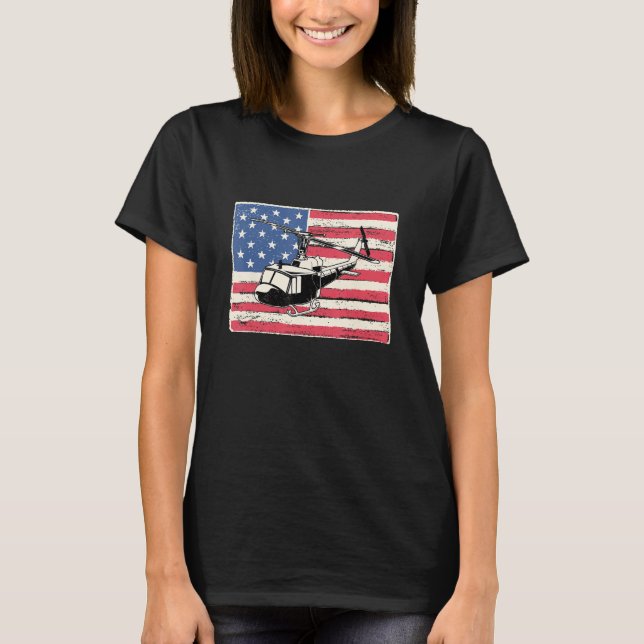 T-shirt Helicopter pilot for men gift american flag patrio (Devant)