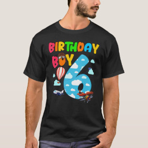 T-shirt Hélicoptère 6e anniversaire Boy Avion Avion Pilote
