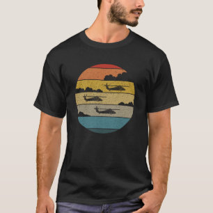 T-shirt Hélicoptère Blackhawk Retro Sunset UH60 Black Hawk