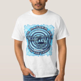 T-shirt Hélicoptère bleu nuages