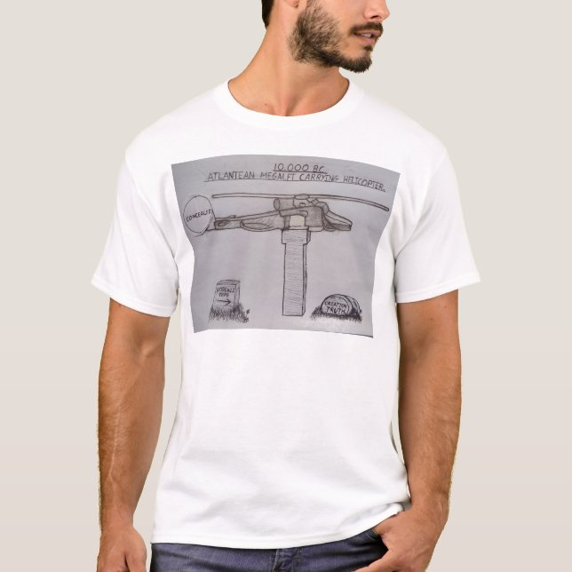 T-shirt Hélicoptère de transport de mégalithe allant au (Devant)