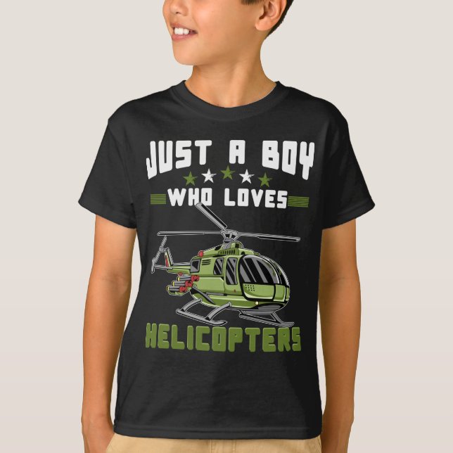 T-shirt Hélicoptère garçon futur pilote (Devant)