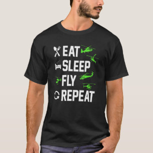 T-shirt Hélicoptère Pilote Mens Hélicoptère Volant Manger