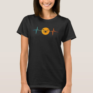T-shirt Hélicoptère pilote pilote d'entraînement cardiaque