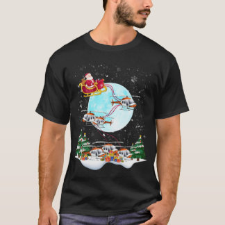 T-shirt Hélicoptère Reindeer Père Noël Sleigh Pilot Noël