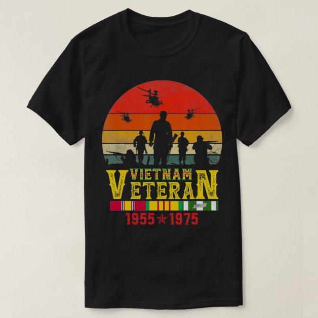 T-shirt Hélicoptère vétéran du Vietnam Bell UH1 Huey Vinta (Design devant)