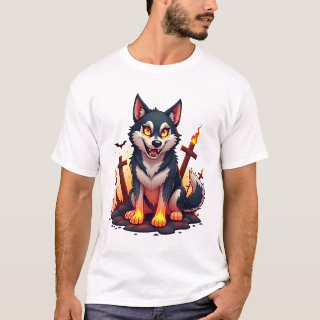 T-shirt Hellhound Husky Dog (Devant)