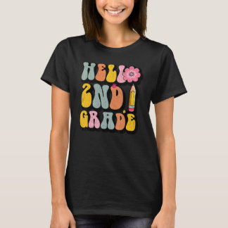 T-shirt Hello 2nd Second Grade Vintage Back To School Girl