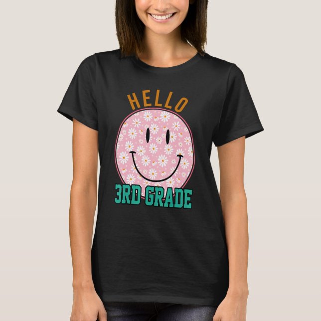T-shirt Hello 3rd Grade Rainbow Teachers Kids Back to Scho (Devant)