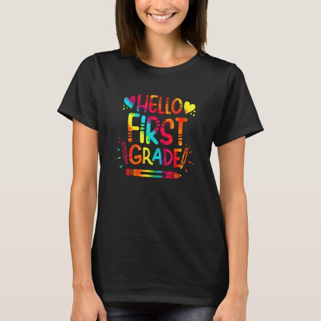 T-shirt Hello First Grade Team 1st Grade Back To School Te (Devant)