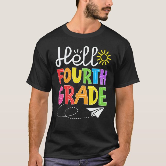 T-shirt Hello Fourth Grade Fun 4Th Grade Back to School    (Devant)