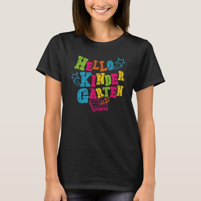 T-shirt Hello Kindergarten Back To School Vibes Hello Kind (Devant)