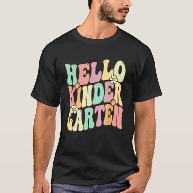 T-shirt Hello Kindergarten Team Kinder Back To School Teac (Devant)