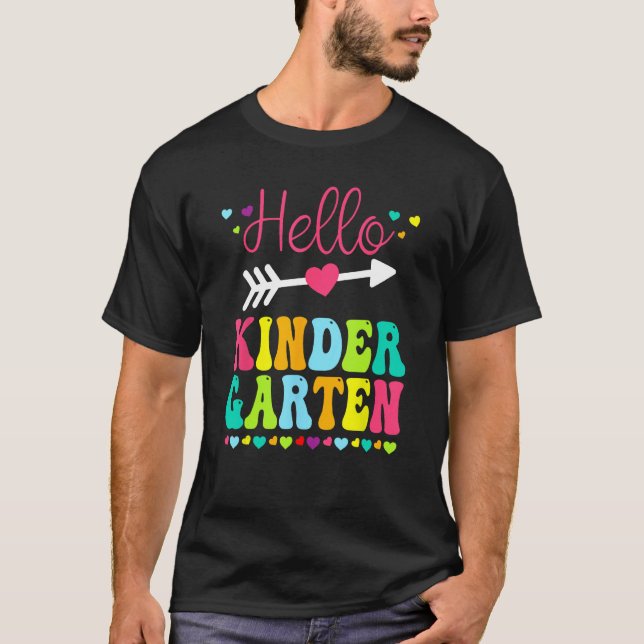 T-shirt Hello Kindergarten Team Kinder Back To School Teac (Devant)
