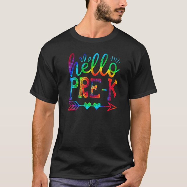 T-shirt Hello Pre K Back To School Tie Dye Graphic (Devant)