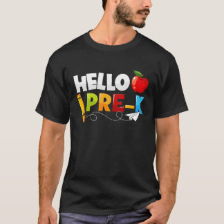 T-shirt Hello Pre k  Preschool Back To School Boys Girls K