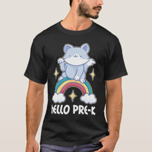 T-shirt Hello Pre K with Cat for School