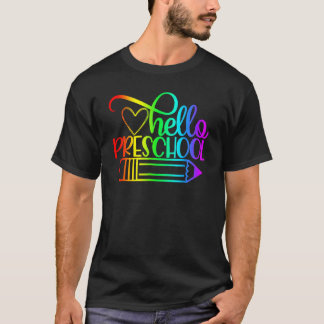 T-shirt Hello Preschool Pencil Back To School Teacher Stud