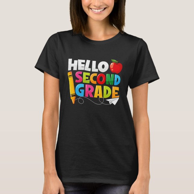 T-shirt Hello Second Grade  2nd Grade Back To School Kids (Devant)
