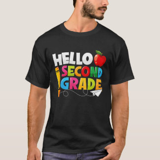 T-shirt Hello Second Grade  2nd Grade Back To School Kids