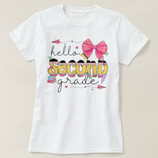 T-shirt Hello Second Grade First Day Of School Coquette