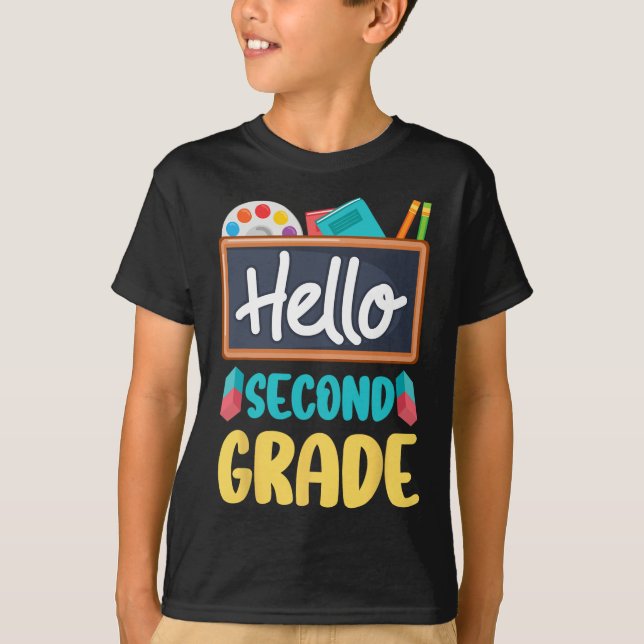 T-shirt Hello Second Grade Teacher Students 2nd Grade Back (Devant)