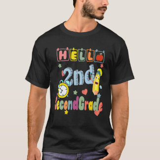 T-shirt Hello Second Grade Teacher Team Back To School Gro