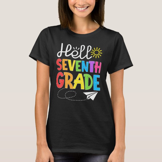 T-shirt Hello Seventh Grade Fun 7Th Grade Backto School    (Devant)