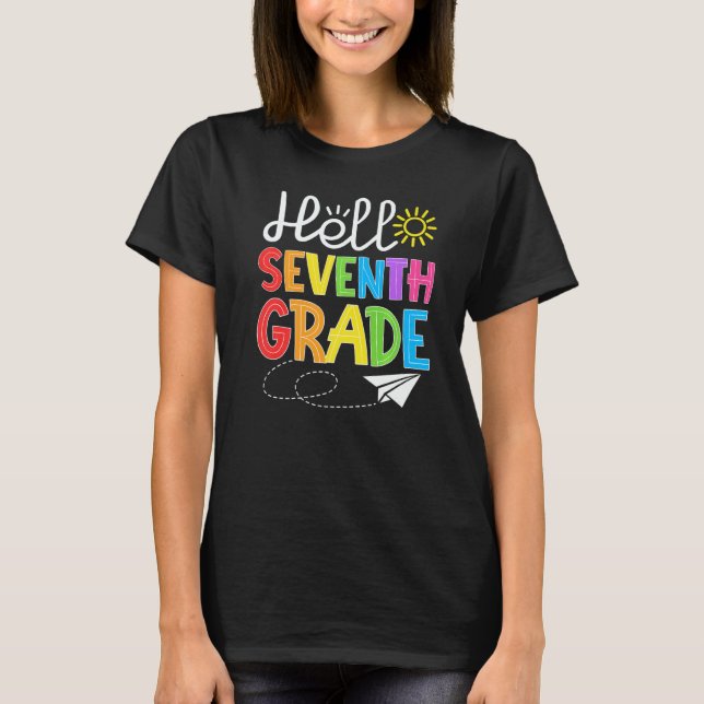 T-shirt Hello Seventh Grade Fun 7Th Grade Backto School  S (Devant)