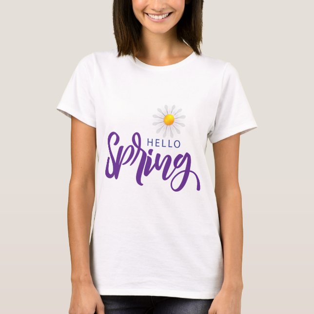 T-shirt hello spring salut printemps (Devant)