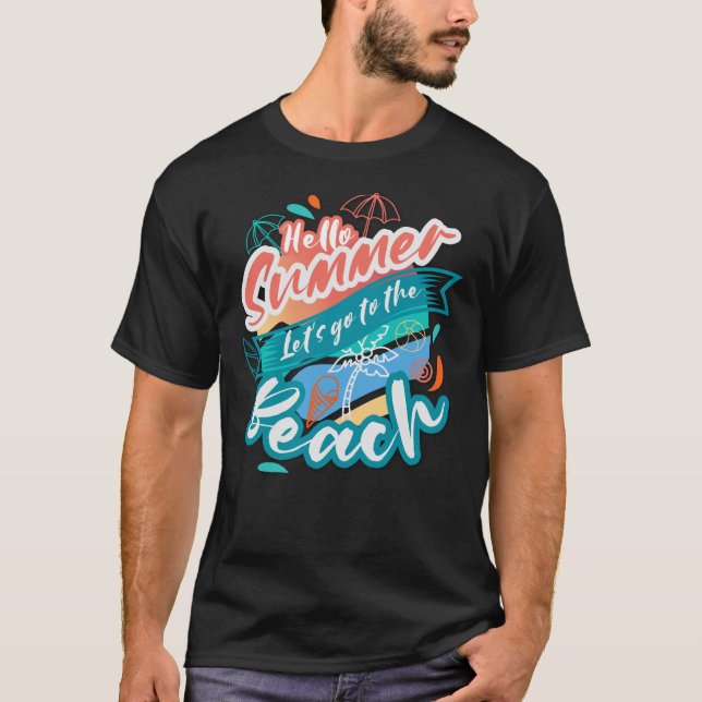 T-shirt Hello Summer Beach (Devant)