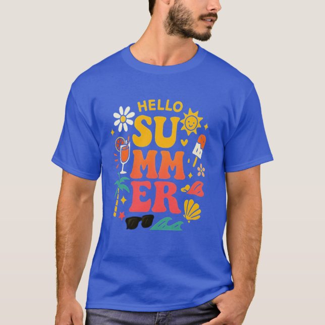T-shirt Hello Summer Tee – Sunshine, Smiles & Seasonal (Devant)