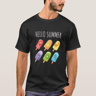 T-shirt Hello Summer Vacation Crème glacée Popsicle