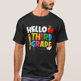 T-shirt Hello Third Grade  3rd Grade Back To School Kids