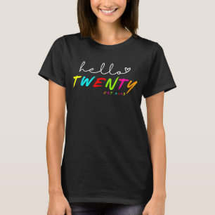 T-shirt Hello Twenty Years Old Est 2003, 20e Anniversaire