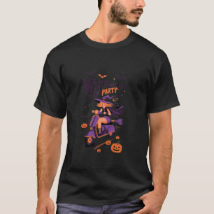 T-shirt Helloween sorcière scooter sorcière chemin à Citro