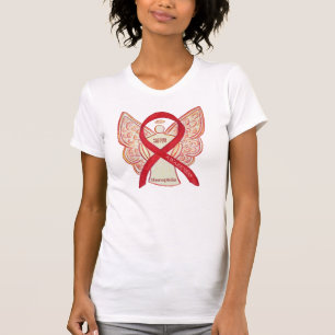 T-shirt Hémophilie Red Awareness Ribbon Angel Custom Shirt