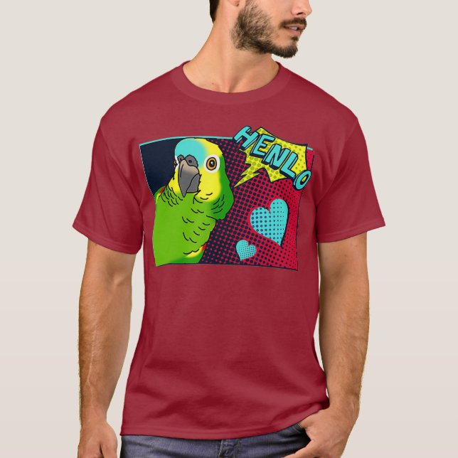T-shirt Henlo Birb mèmes drôle Comique Bleu Bleu Fronté Am (Devant)