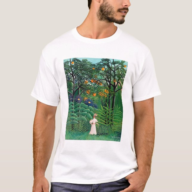 T-shirt Henri Rousseau - Une femme marche dans une forêt e (Devant)