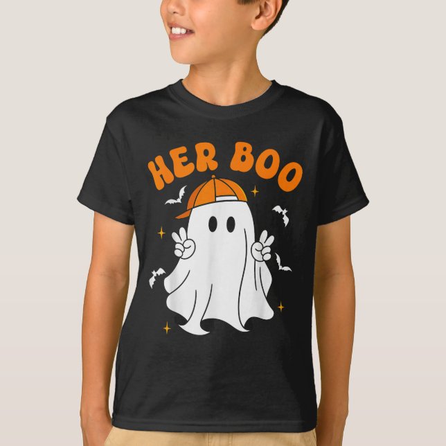 T-shirt Her Boo &amp; His Boo Funny Matching Halloween Cou (Devant)