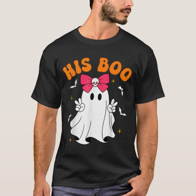 T-shirt Her Boo &amp; His Boo Funny Matching Halloween Cou (Devant)