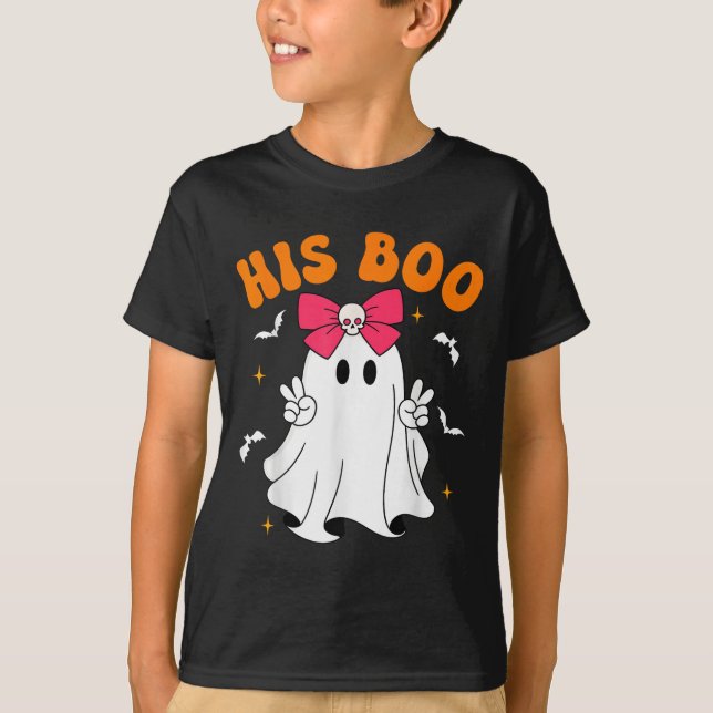 T-shirt Her Boo &amp; His Boo Funny Matching Halloween Cou (Devant)