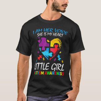 T-shirt Her Voice My Heart Little Girl Daughter Autism Awa
