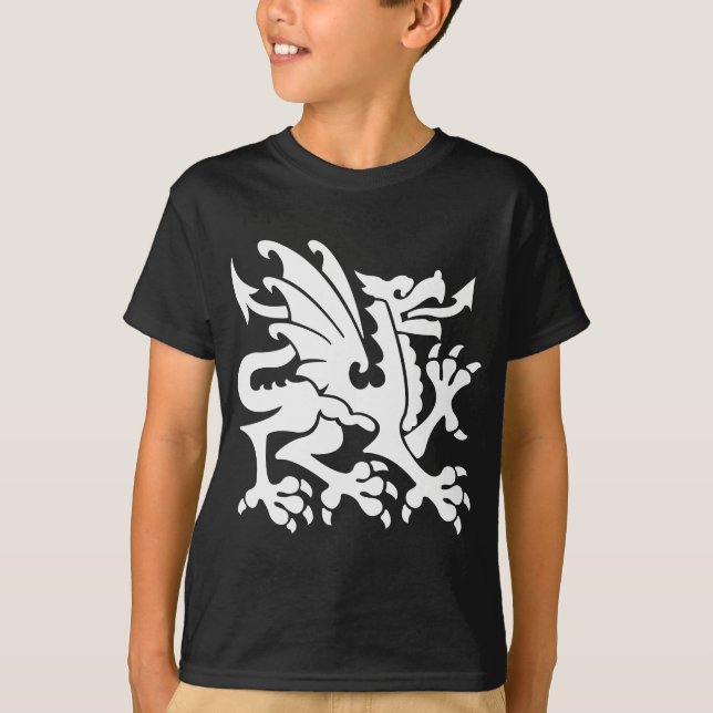 T-shirt Heraldic Dragon 01 - Blanc (Devant)
